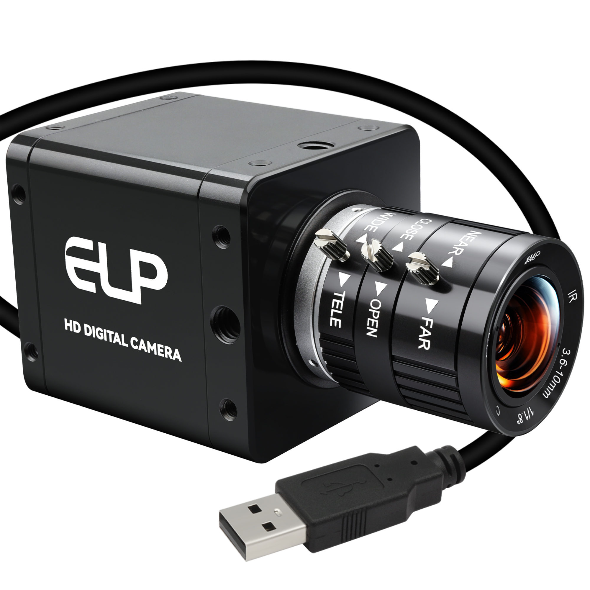 ELP IMX678 4K 60fps H.264 Industrial Camera with HDMI and USB 3.0 Low Light &amp; HDR and 3.6-10mm Manual Zoom Lens (3X Optical Zoom)
