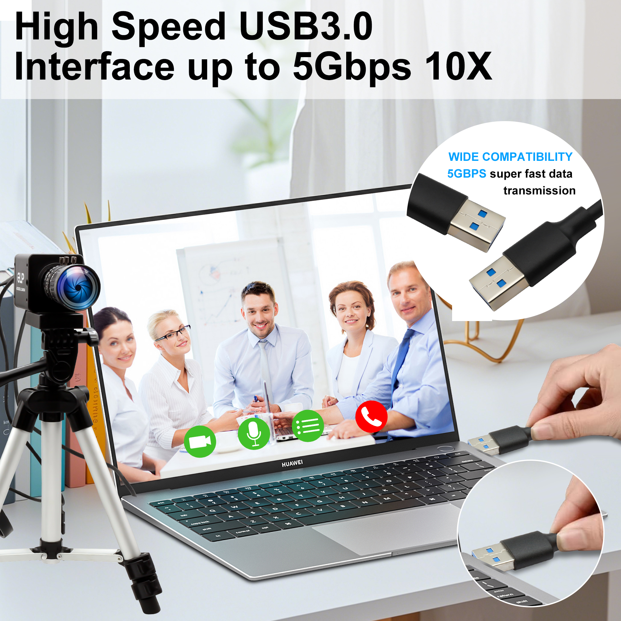 ELP IMX678 4K 60fps H.264 Industrial Camera with HDMI and USB 3.0 Low Light &amp; HDR and 3.6-10mm Manual Zoom Lens (3X Optical Zoom)