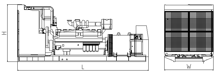 Generator Size and Weight Diagram