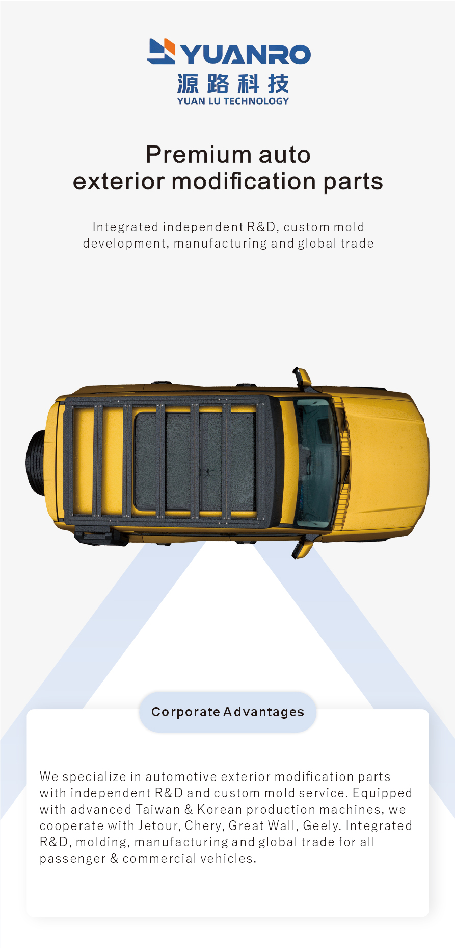 Special Custom Drill-Free Aluminum Roof Platform For Foton Leopard 5 Off-Road Vehicle With Mold Opening Service