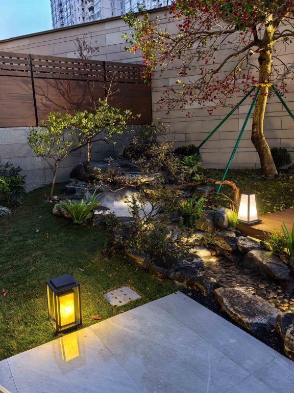 佛山高明楊總民宿溪流完工效果。