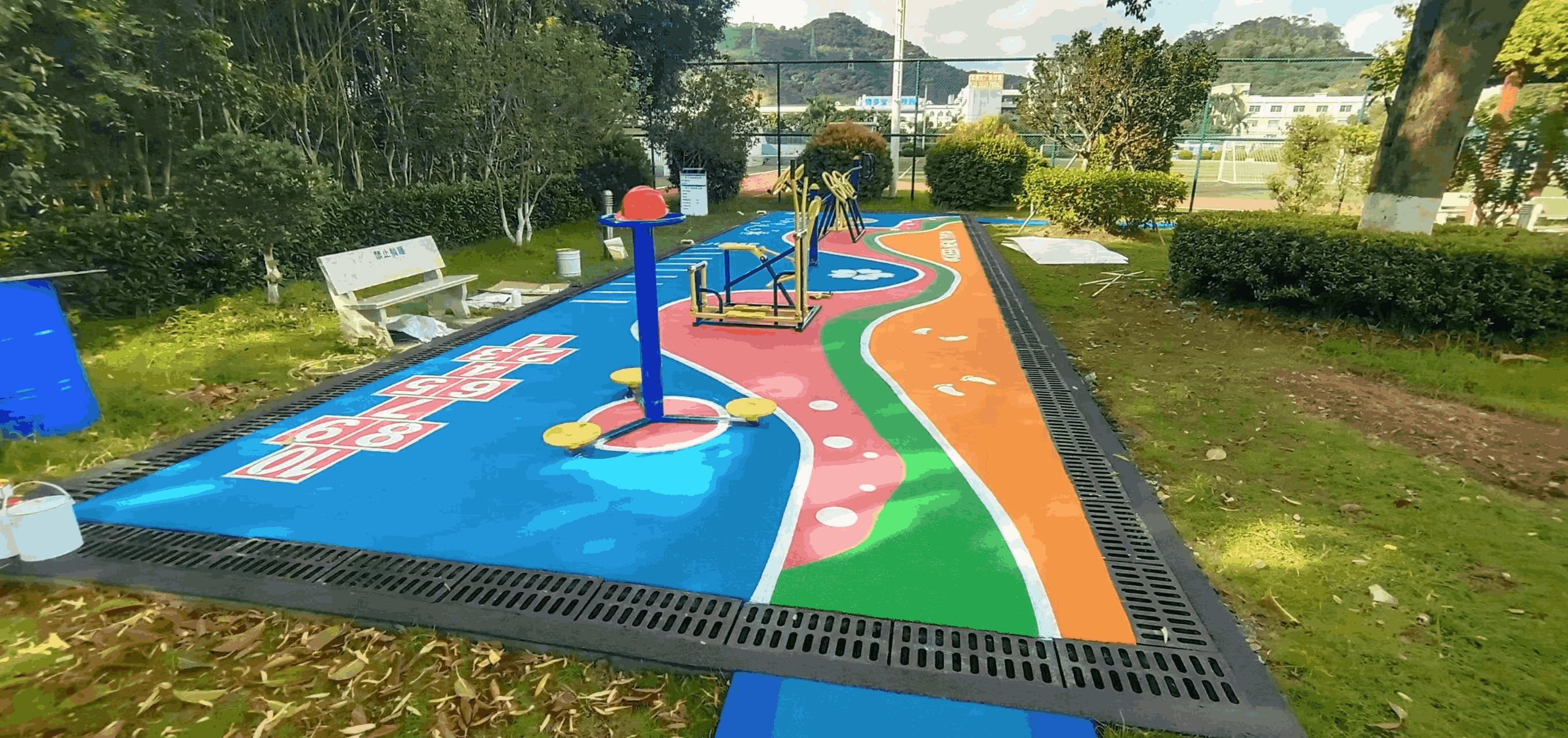 東莞清溪工廠健身區(qū)EPDM場地分享