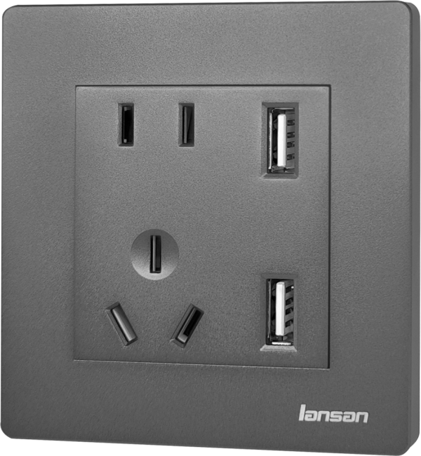 五孔插座帶雙USB