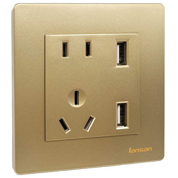 五孔插座帶雙USB