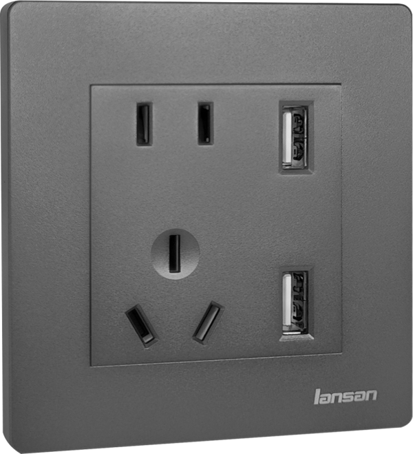五孔插座帶雙USB
