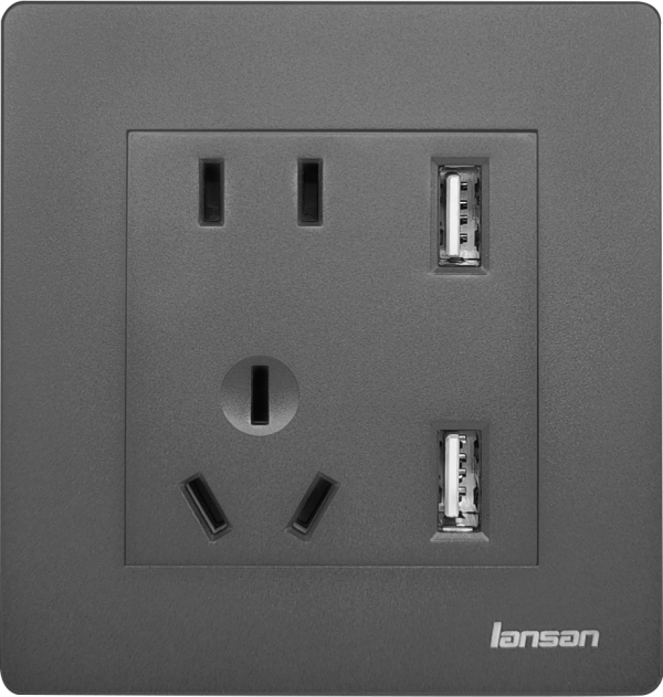 五孔插座帶雙USB