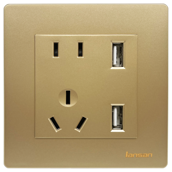 五孔插座帶雙USB