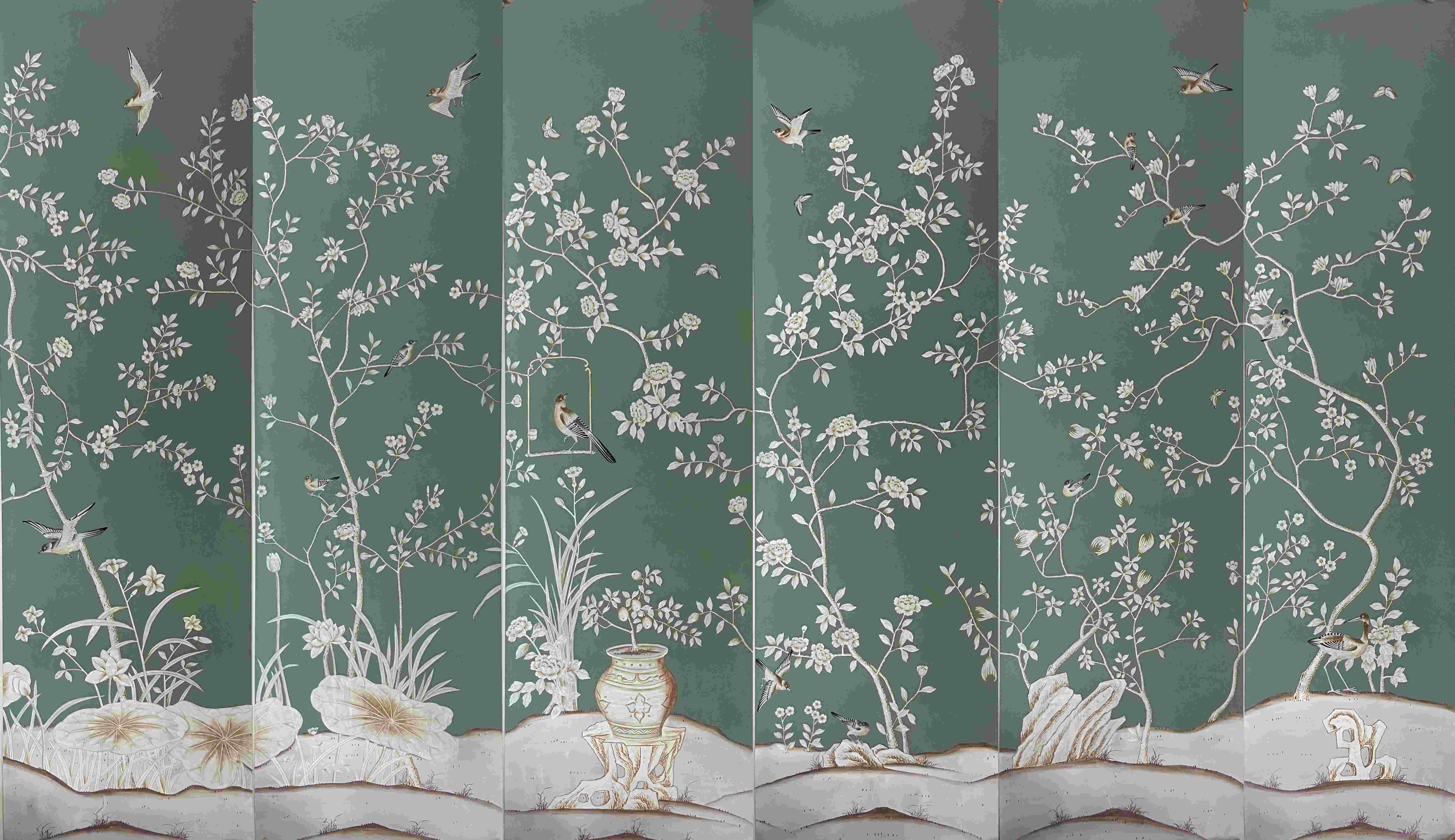 hand-painted wallpaper