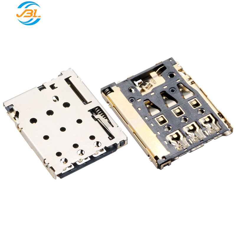 NANO SIM 6PIN PUSH PUSH H1.25自弹式卡座JBL102322824_东莞市金比莱五金塑胶科技有限公司