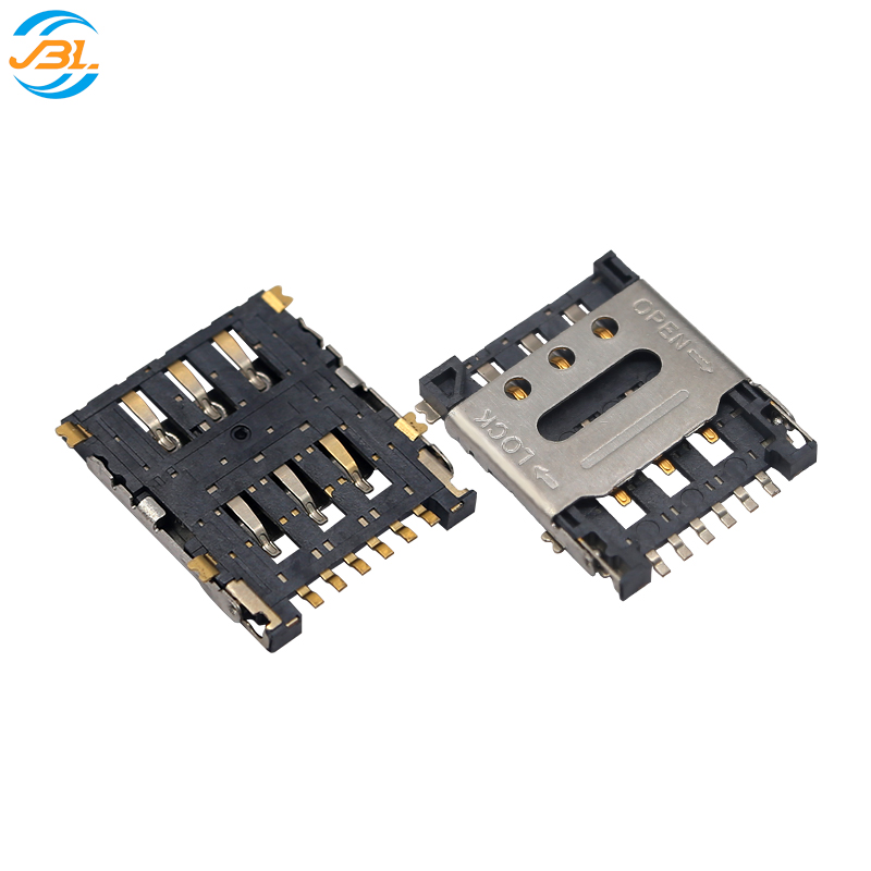 NANO SIM 6P H1.4 掀盖式卡座 JBL102316002_东莞市金比莱五金塑胶科技有限公司