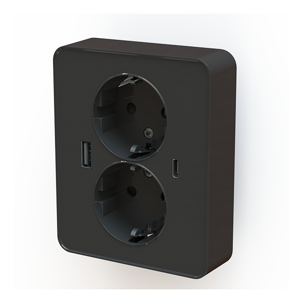 84-帶雙孔歐式插座|A+C20W墻面快充插座|CE S ROSH 認(rèn)證|環(huán)保材料