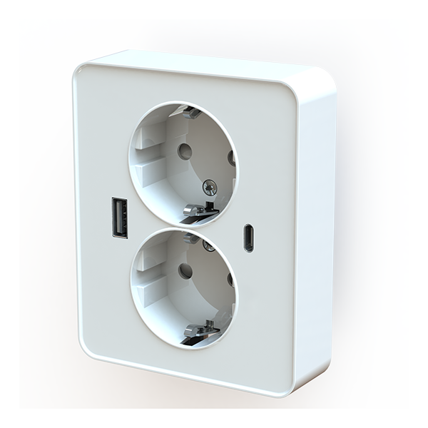 84-帶雙孔歐式插座|A+C20W墻面快充插座|CE S ROSH 認(rèn)證|環(huán)保材料
