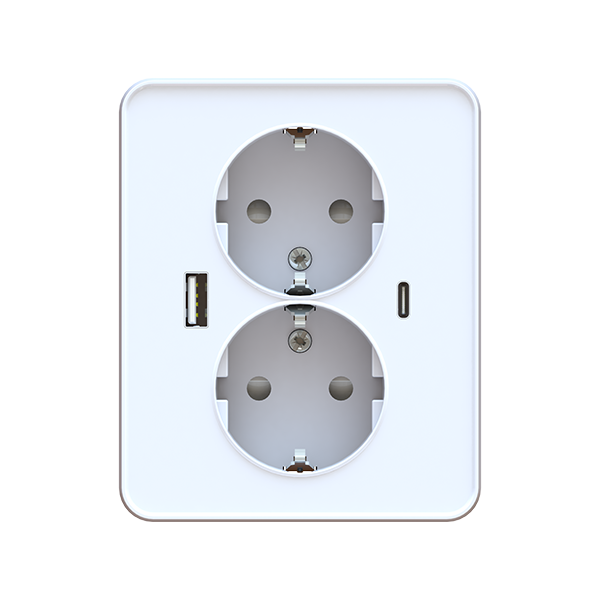 84-帶雙孔歐式插座|A+C20W墻面快充插座|CE S ROSH 認(rèn)證|環(huán)保材料