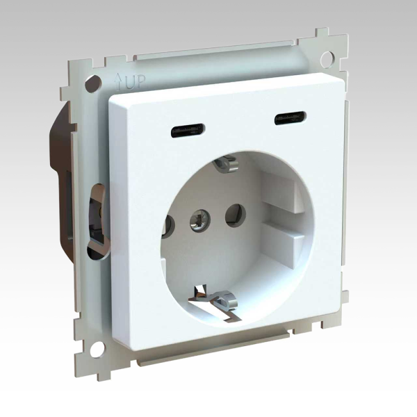 84-單孔歐式插座|2C 20W墻面，桌椅快充插座|CE CB ROSH 認(rèn)證|環(huán)保材料