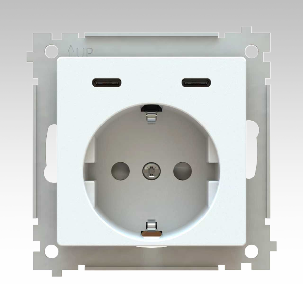 84-單孔歐式插座|2C 20W墻面，桌椅快充插座|CE CB ROSH 認(rèn)證|環(huán)保材料