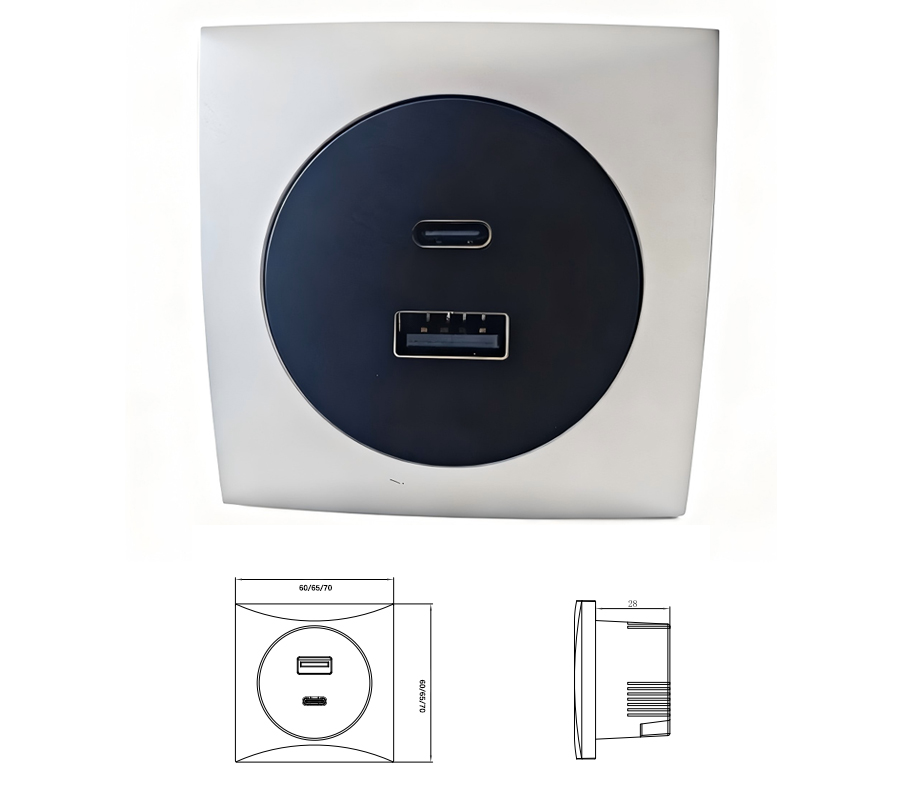 60/65/70 DC-DC PD65W大功率房車USB插座|3C CE認證|環保材料