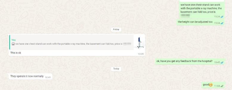 Seefuture Image Got Feedback from Philippine Client on X-ray Machine