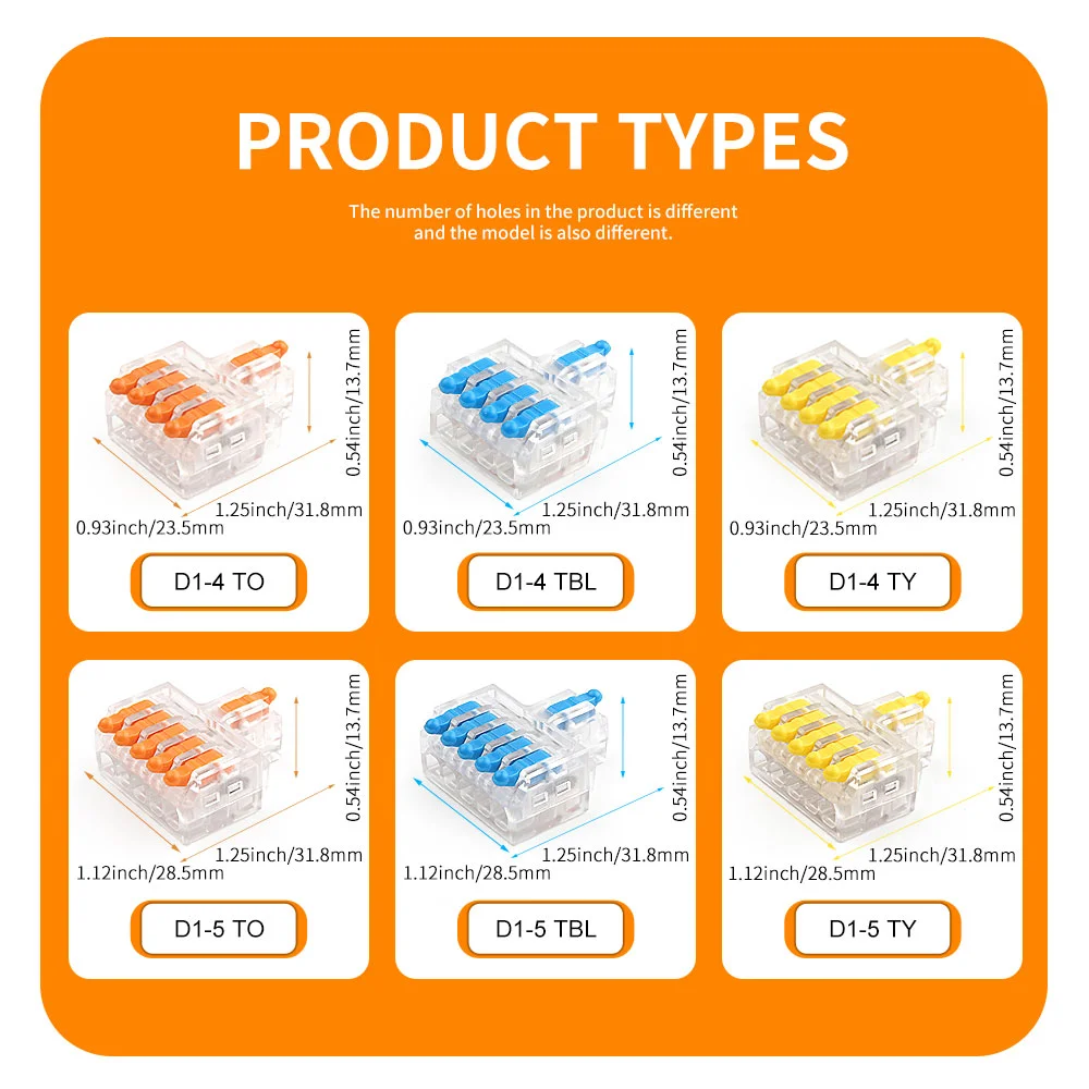 DIY GO D1-2/3/4/5 Universal Compact Wire Connector 1 in multiple out ...