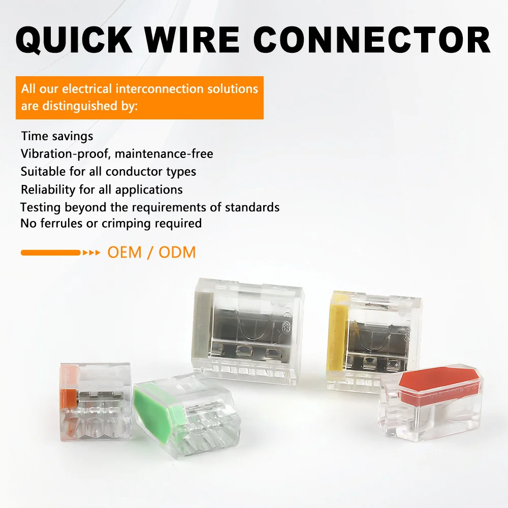 DIY GO 2/3/4/5 Pin Mini Fast Push-in Conductor Wiring Connector ...
