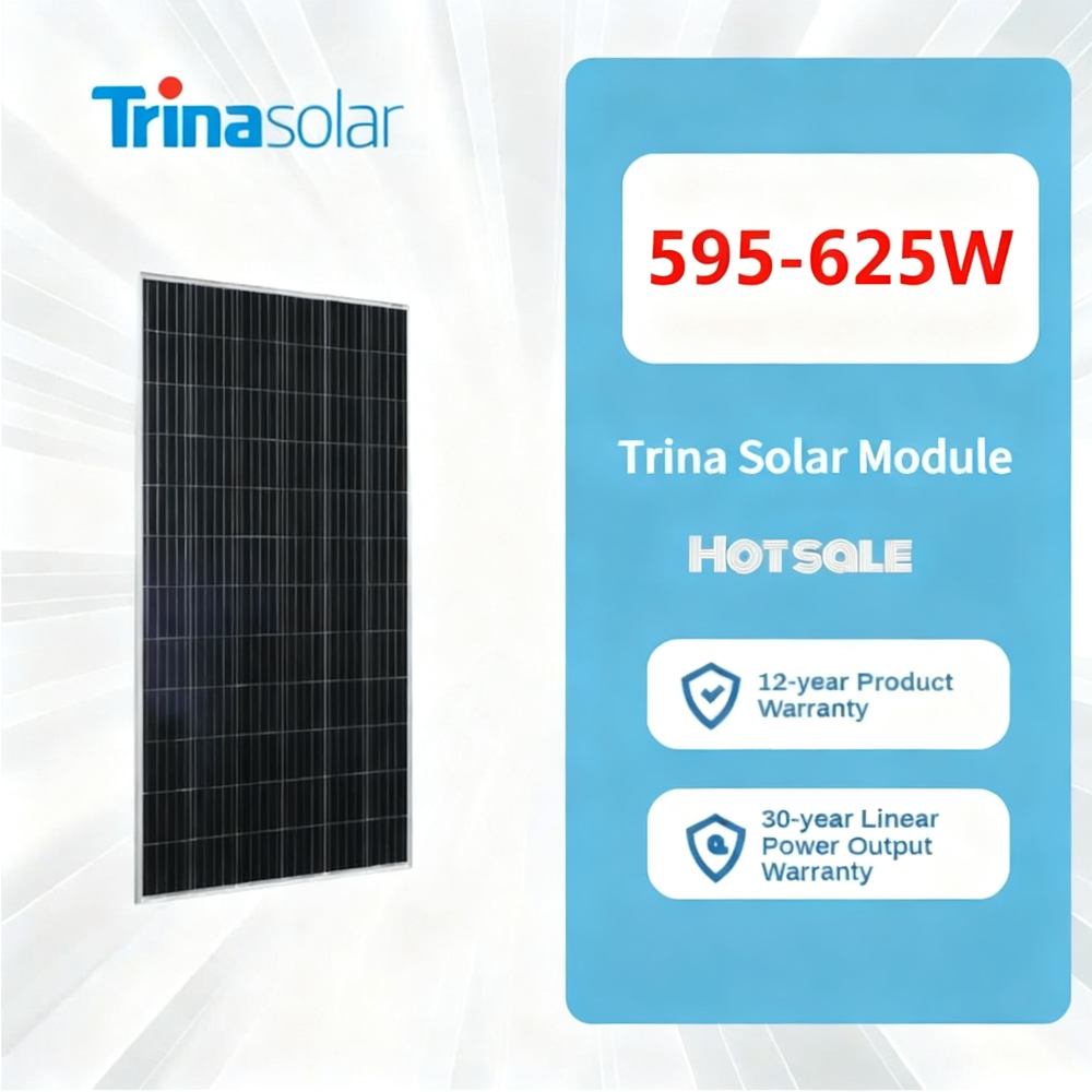 Trina Solar 595W 600W 605W 610W 615W 620W 625W Bifacial Solar Cell Pane