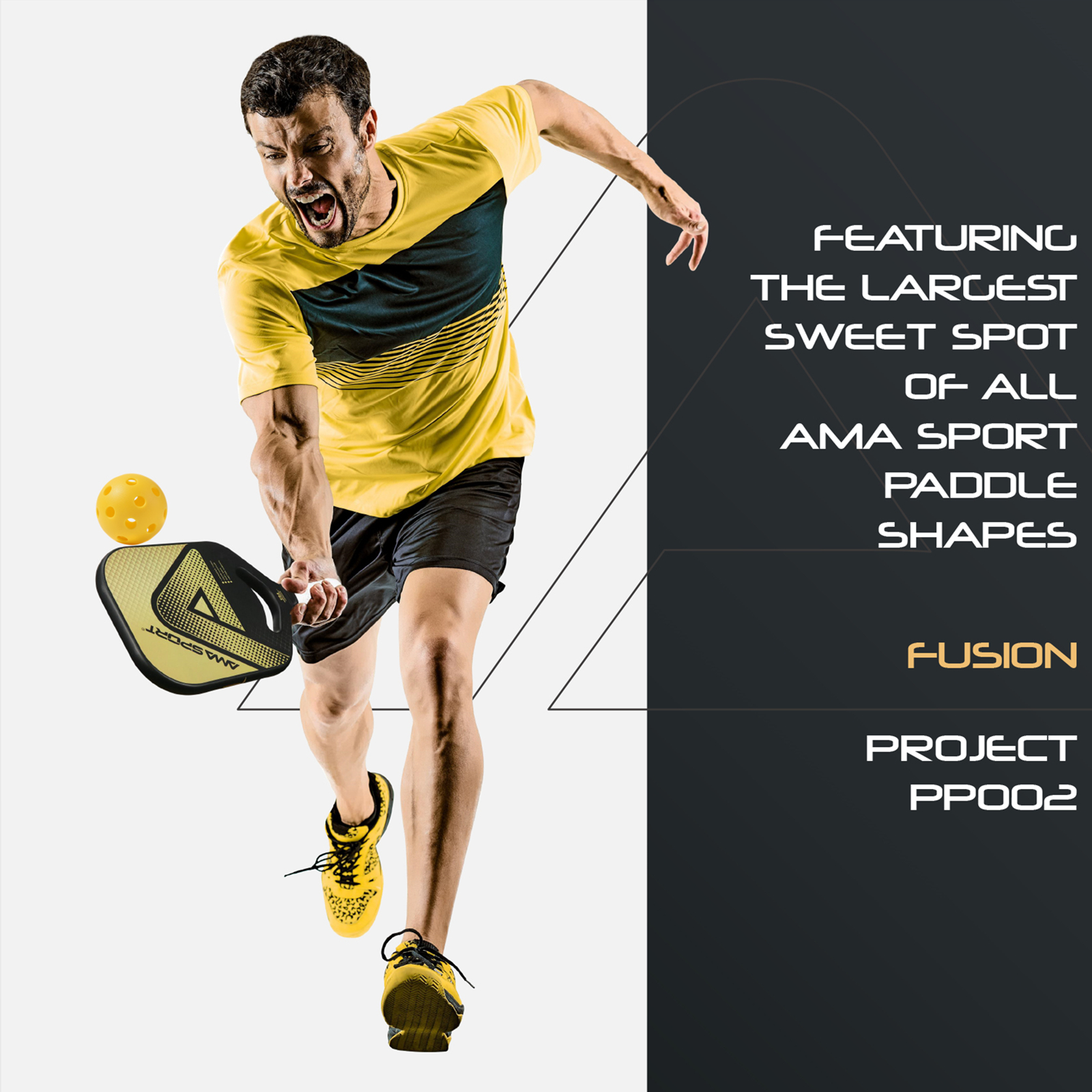 AMA SPORT FUSION 3Kピックルボールパドル　Pickleball 楽天市場】Fusion 3K カーボン AMA SPORT ピックルボールパドル