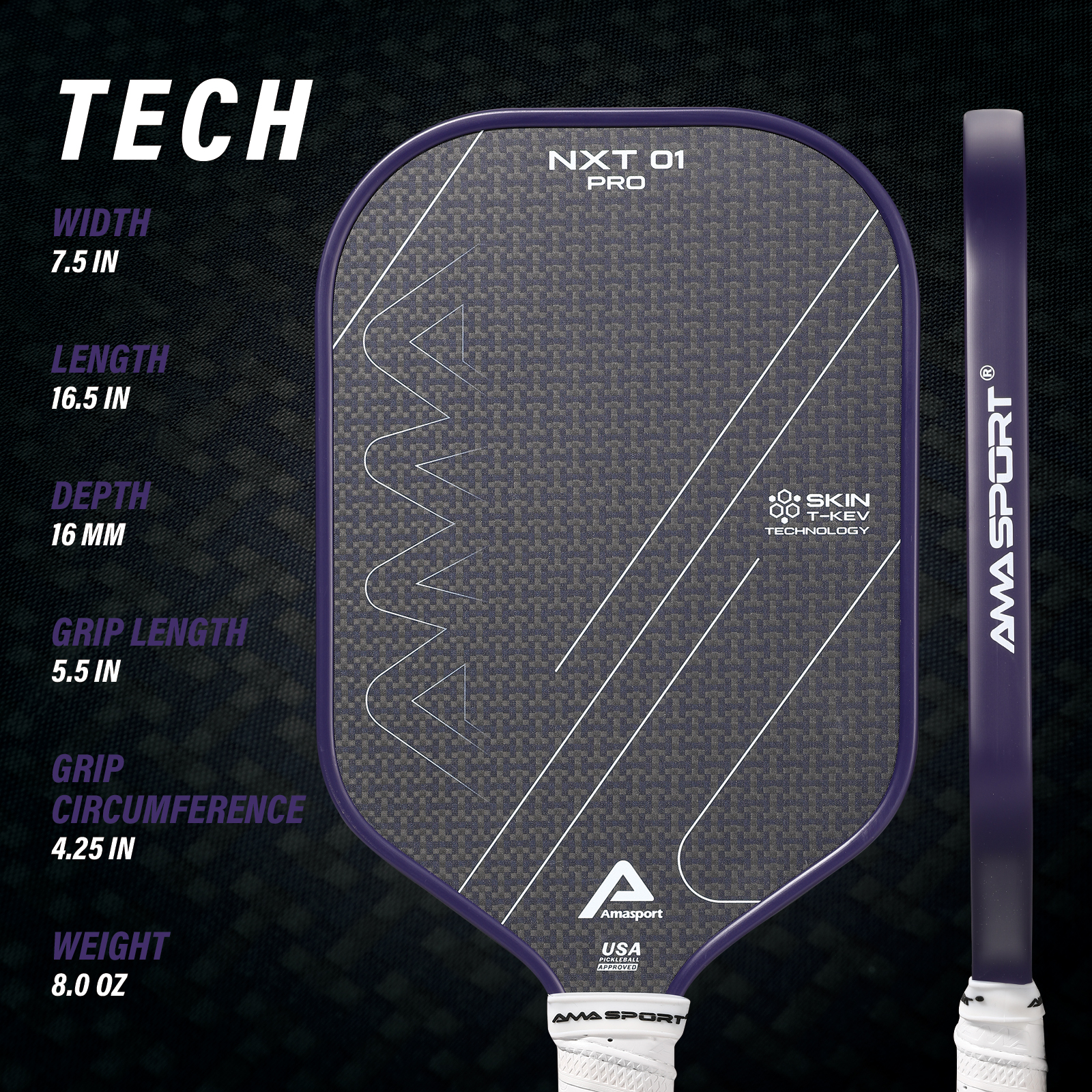 AMASPORT NXT 01 Pro ピックルボールラケット AMASPORT NXT 01 Pro ピックルボールラケット