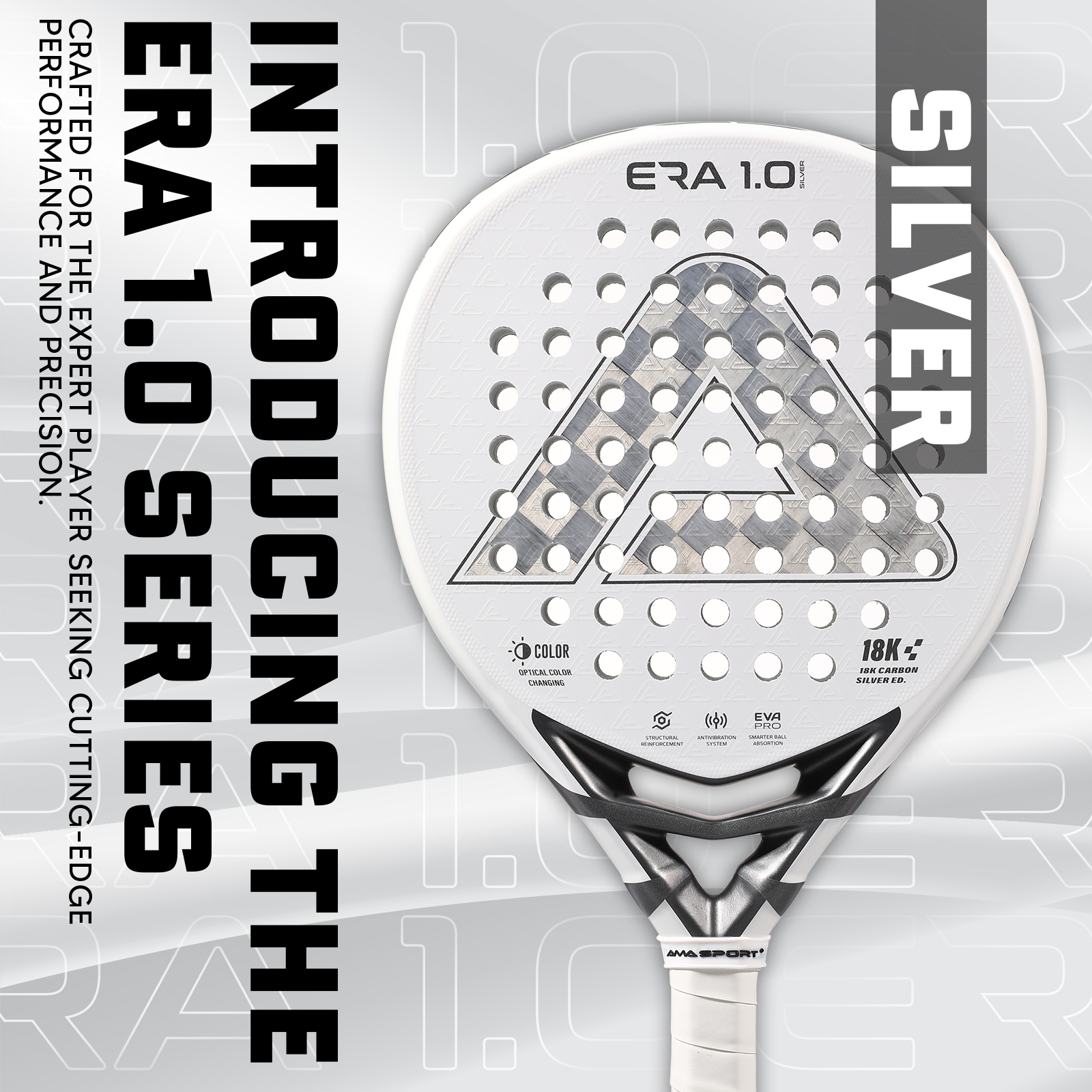 Nippo Silver Racket ERA 1.0 Silver Padel Racket Supplier & Manufacturer | Ama Sport
