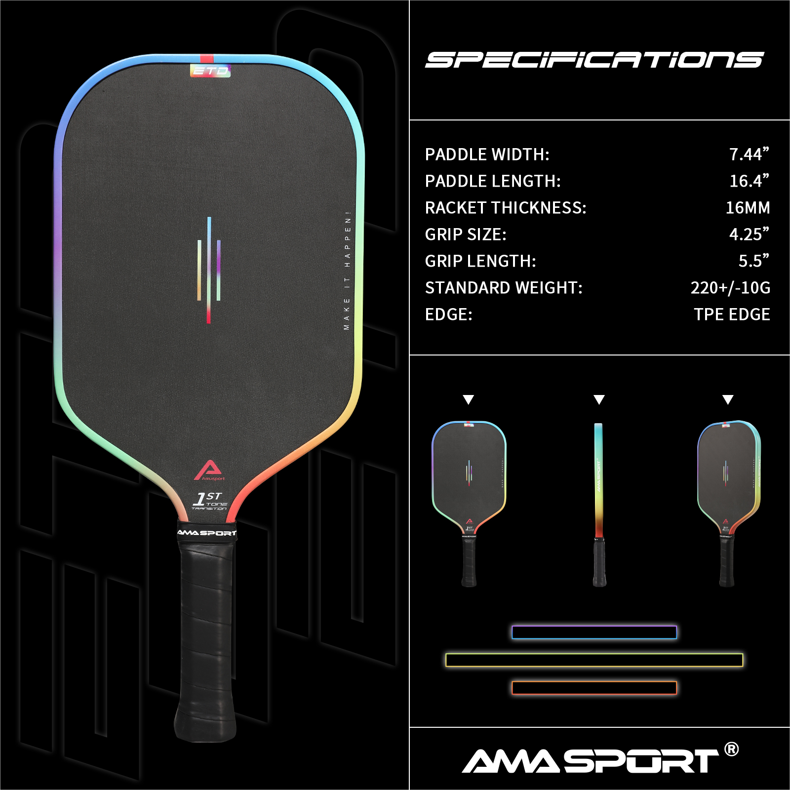 AMA SPORT ETD-Red Pickleball Paddle