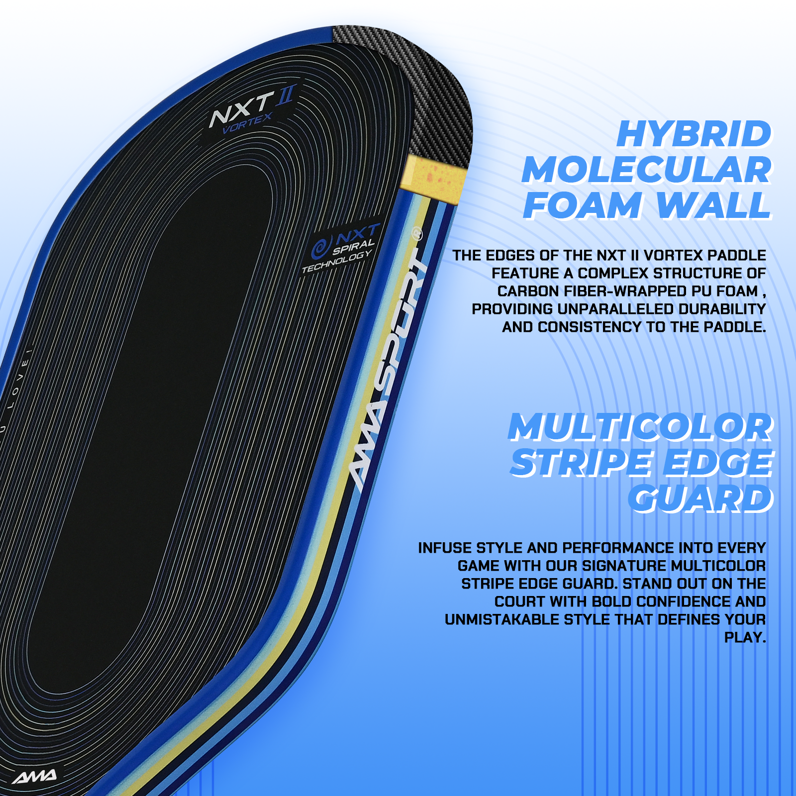 NXT II VORTEX Pickleball Paddle-Blue-Ama Sport