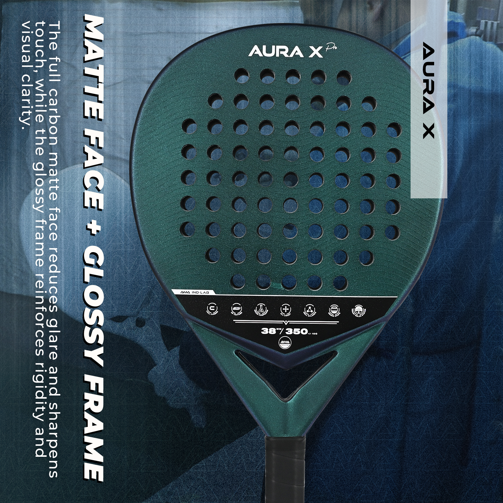 Round Paddle Racket Aura X Padel Racket | Padel Racket Wholesaler & Manufacturer | Ama Sport