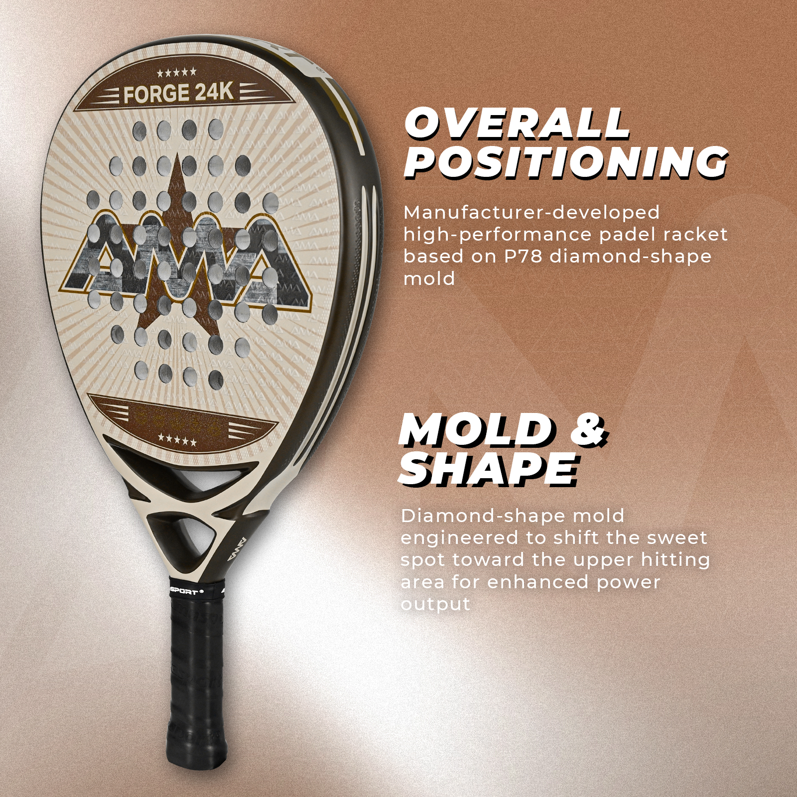 Padel Rackets Brown FORGE Padel Racket Brown | Padel Racket Wholesaler & Manufacturer | Ama ...