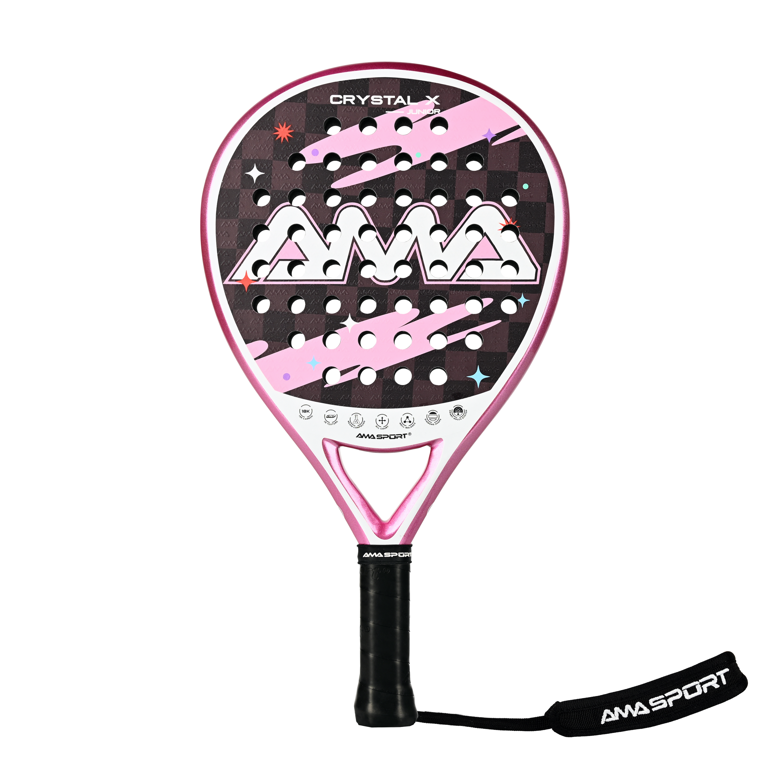 Pink Padle Racket CRYSTAL X JUNIOR Padel Racket Pink | Padel Racket Wholesaler ...