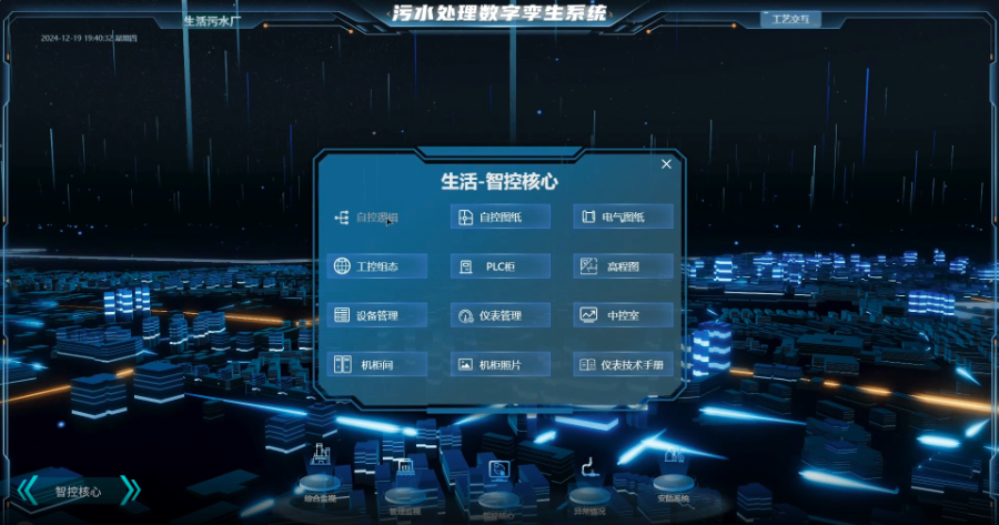 棲霞污水處理數字孿生可視化平臺