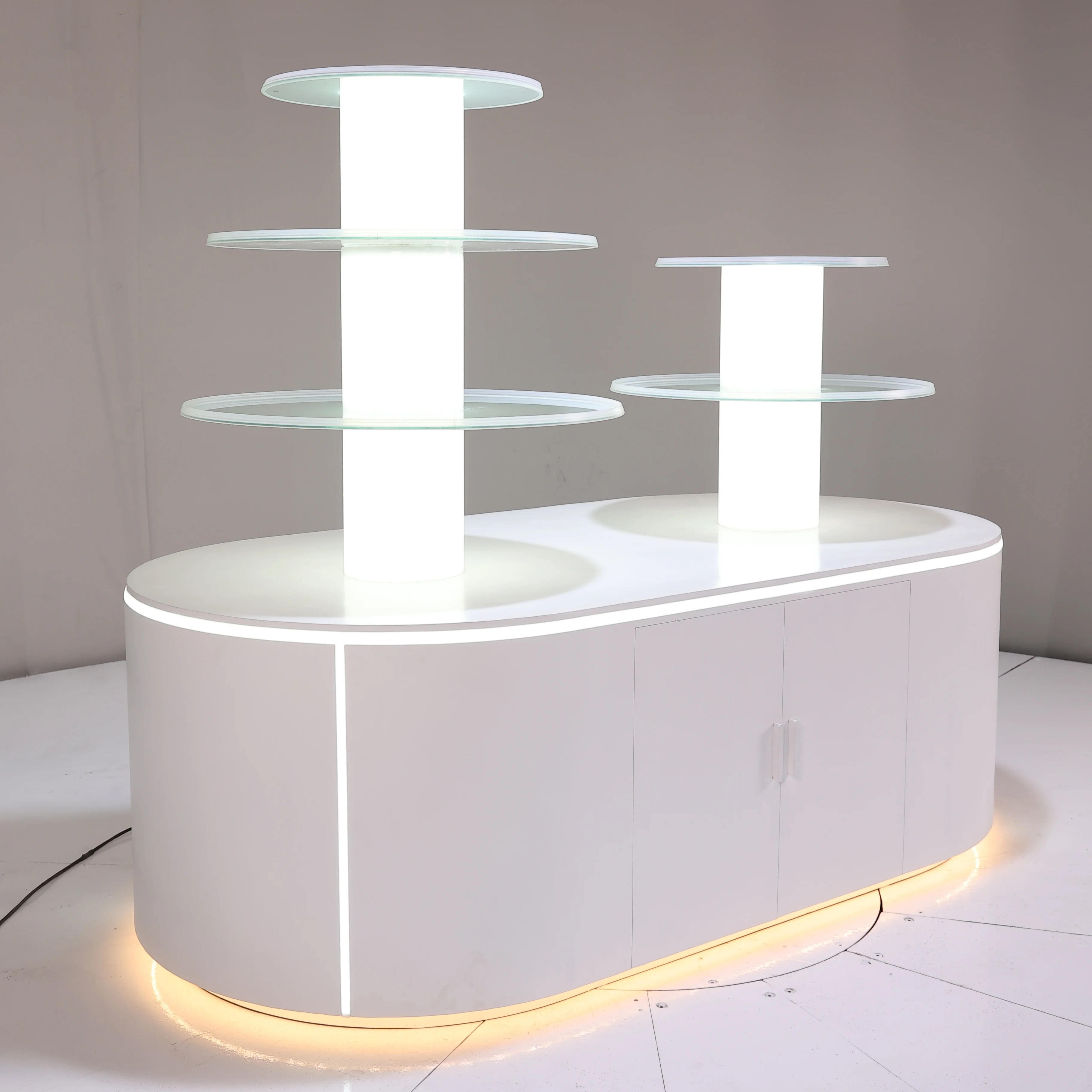 Rotating Triangular Exhibit Electric Rotating Exhibition Stand Manufacturer China