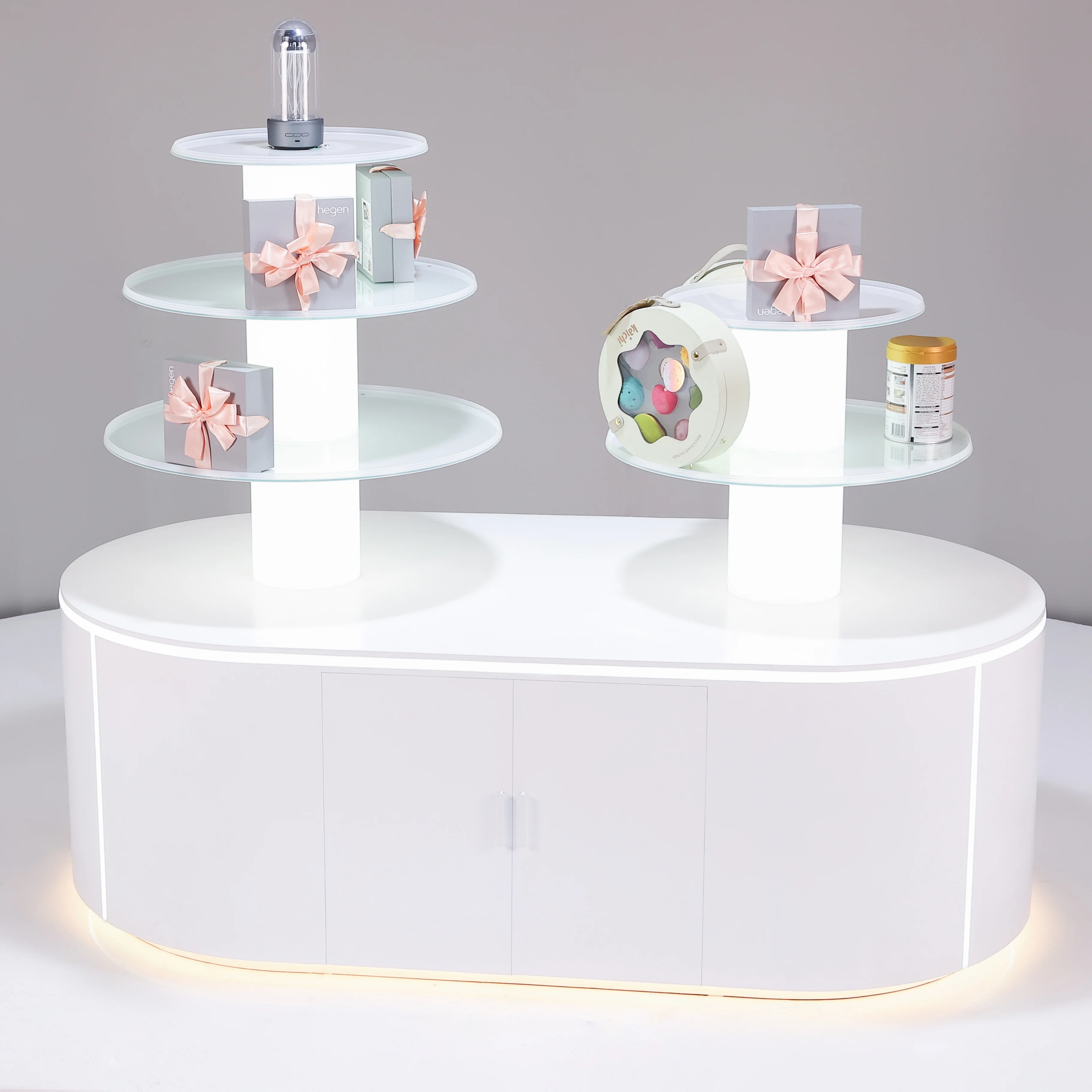 Rotating Triangular Exhibit Electric Rotating Exhibition Stand Manufacturer China