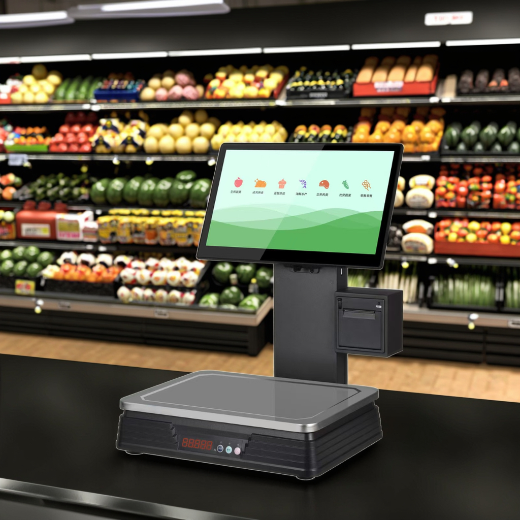 15kg Capacity Supermarket Bench Scale AI Price Computing 15.6-inch ...