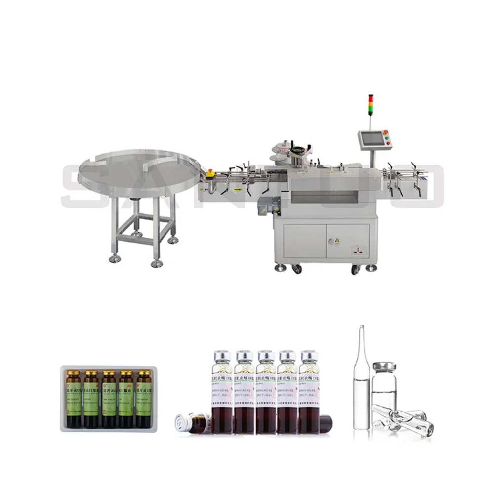 High Speed Round Bottle Labeling Machine with Feeding Turntable