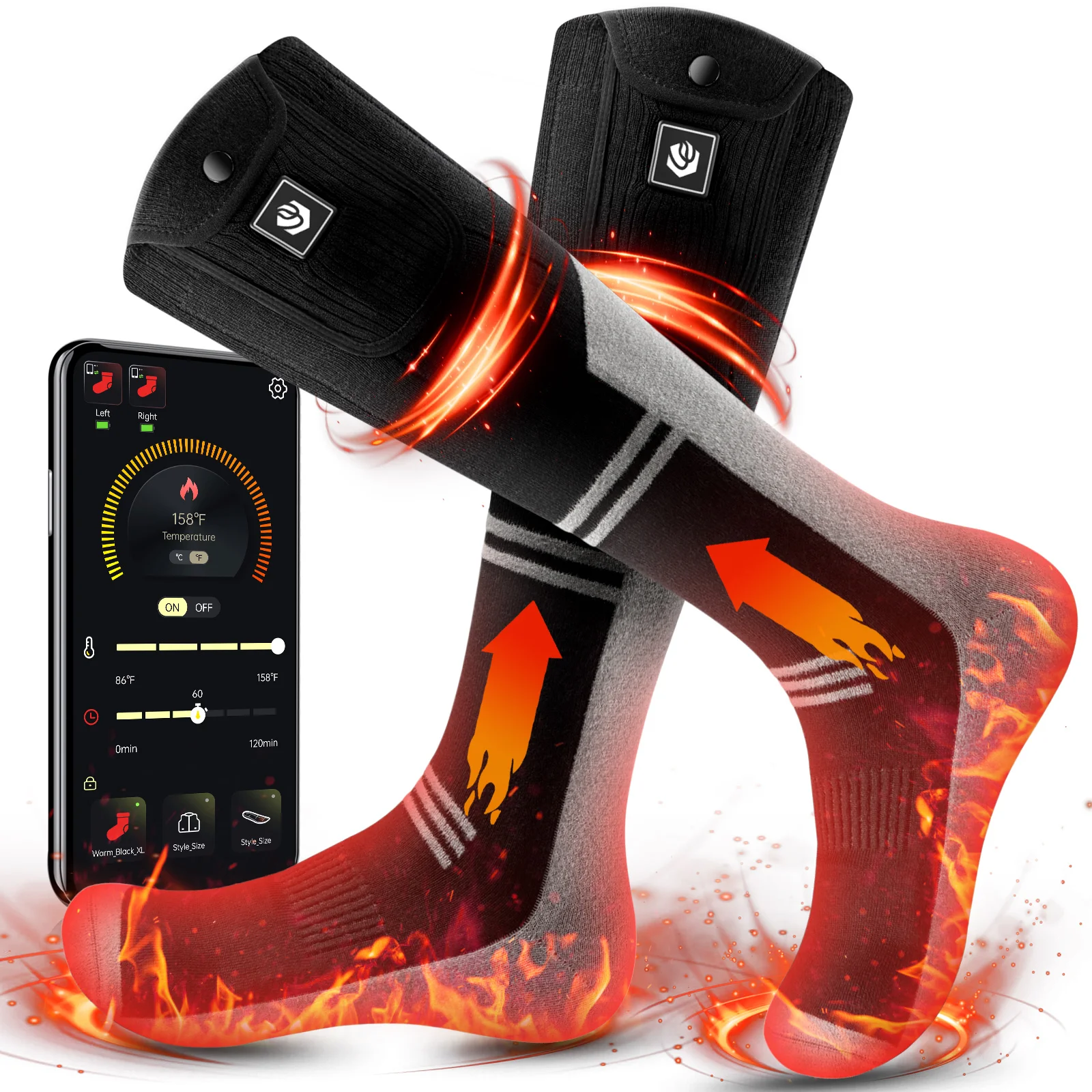 Smart Socks Technology App Controlled Heated Socks | 3000mAh Electric Socks Factory China