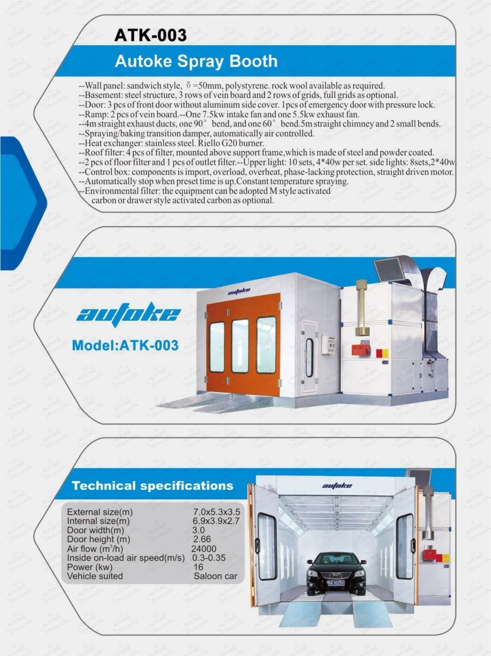 9m Electric/Diesel Car Paint Booth Baking Oven for Cars