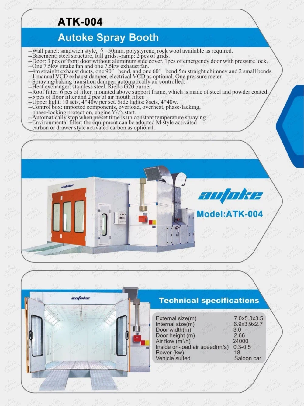 9m Electric/Diesel Car Paint Booth Baking Oven for Cars