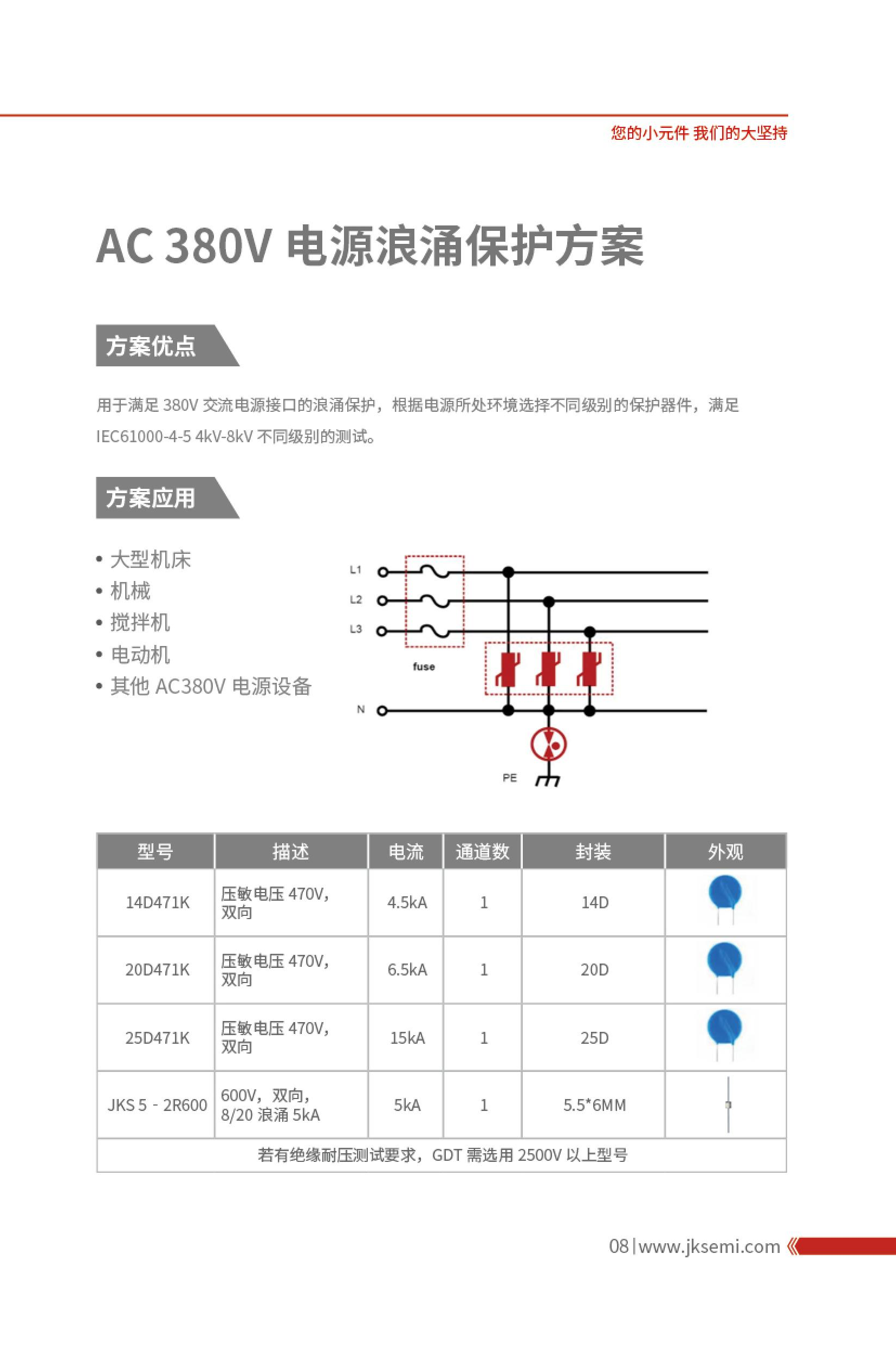 AC 380V 電源浪涌保護(hù)方案