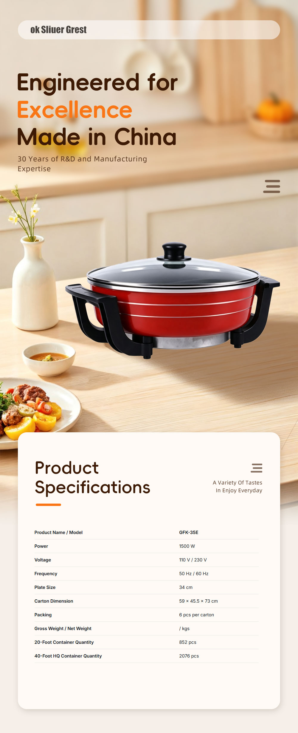 MULTI-FUNCTION ELECTRIC COOKER GFK-35E