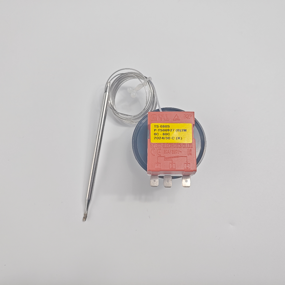 韓國彩虹溫控器0-80度TS-080S電熱水器恒溫旋鈕機械調(diào)溫開關(guān)（SR/SB/2M毛細管）