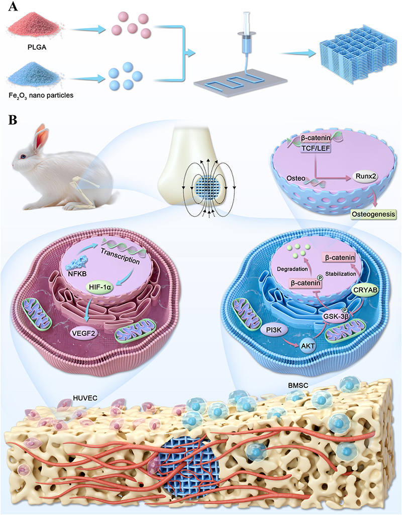 學(xué)術(shù)分享 I 利用3D打印磁性支架通過(guò)CRYAB/PI3K-AKT和NF-κB通路促進(jìn)骨和血管再生的蛋白質(zhì)組學(xué)研究