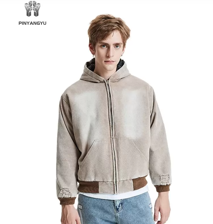 Distressed Linen Hoodie