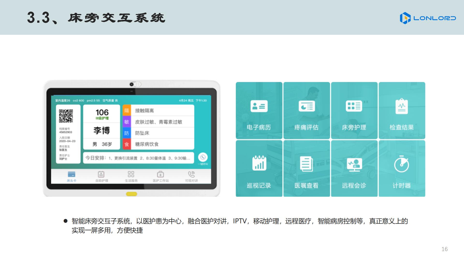 智慧醫(yī)療 床旁交互系統(tǒng)