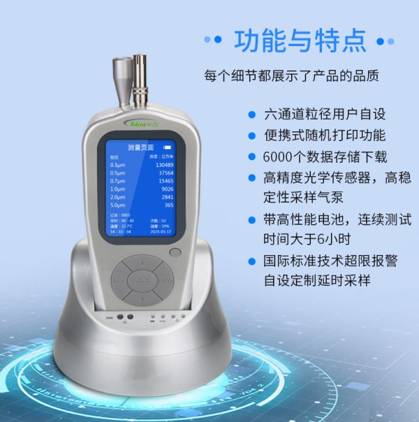CW-HPC600 六通道高精度手持式激光尘埃粒子計數器