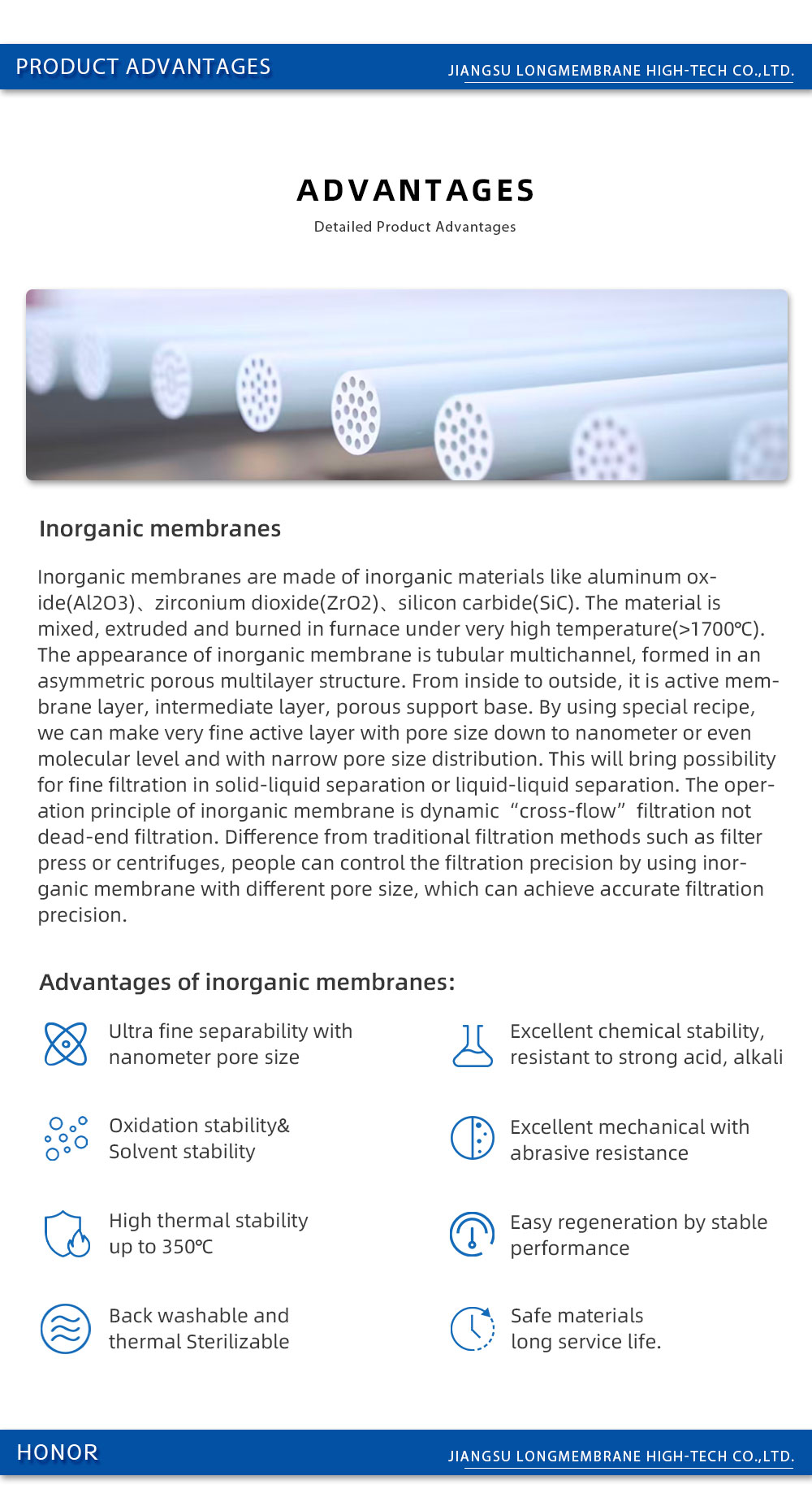 Al2O3 Inorganic Membrane – Cross-Flow Filtration for Liquids