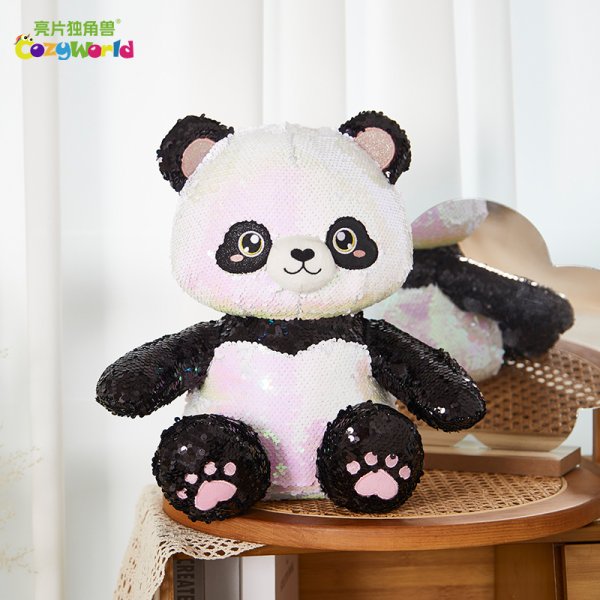 CozyWorld亮片熊貓公仔玩偶可愛(ài)成都玩具潮玩紀(jì)念品擺件兒童禮物