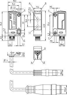 FT318BI.X3/2N-M12 增強型漫反射光電傳感器 商品編號： 50133944